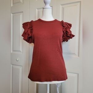 Express Flutter Sleeve Top M